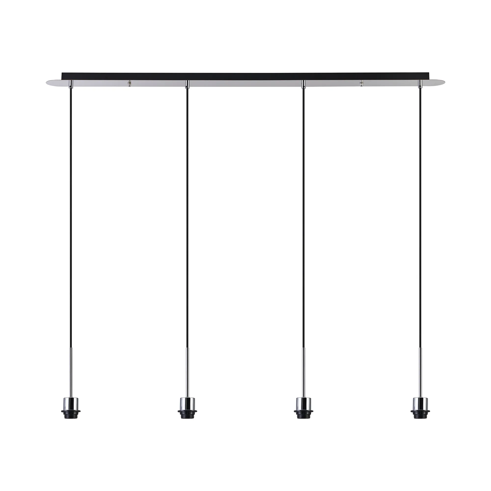 D0908CH  Carrie Polished Chrome 4 Light Linear E27 Universal Pendant (FRAME ONLY), Suitable For A Vast Selection Of Shades